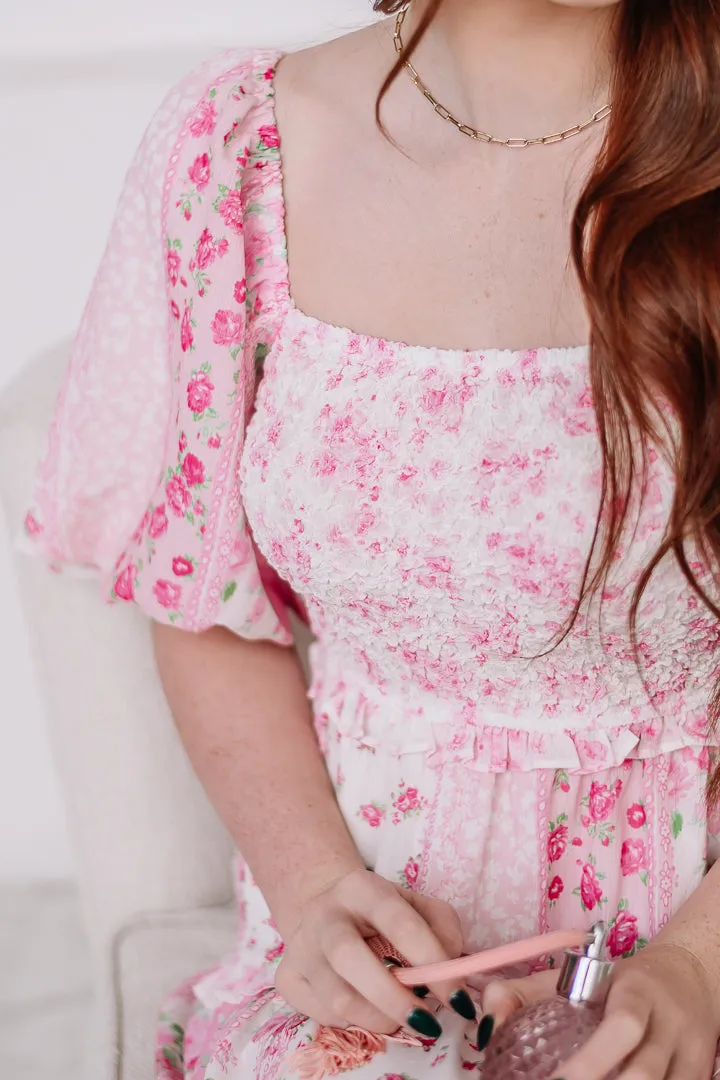 Bloomscape Patchwork Print Maxi Dress