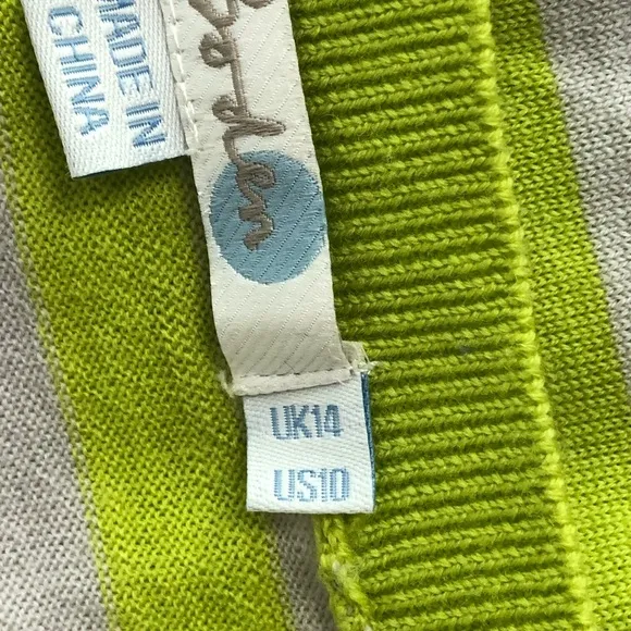 Boden neon striped sweater size 10