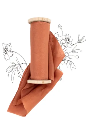 Brandied Apricot Silk Ribbon in Habotai
