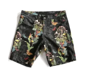 Braunton Eco Swim Shorts - Black Endangered Flower