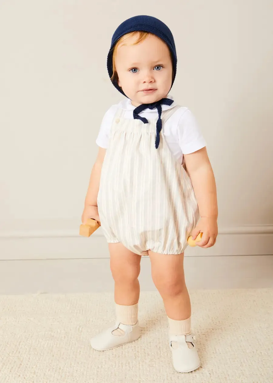 Brompton Stripe Romper in Beige (3mths-2yrs)