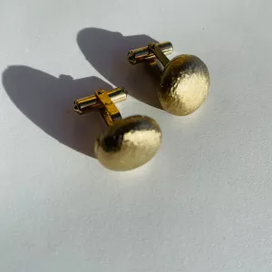 Brushed Gold Button Cufflinks