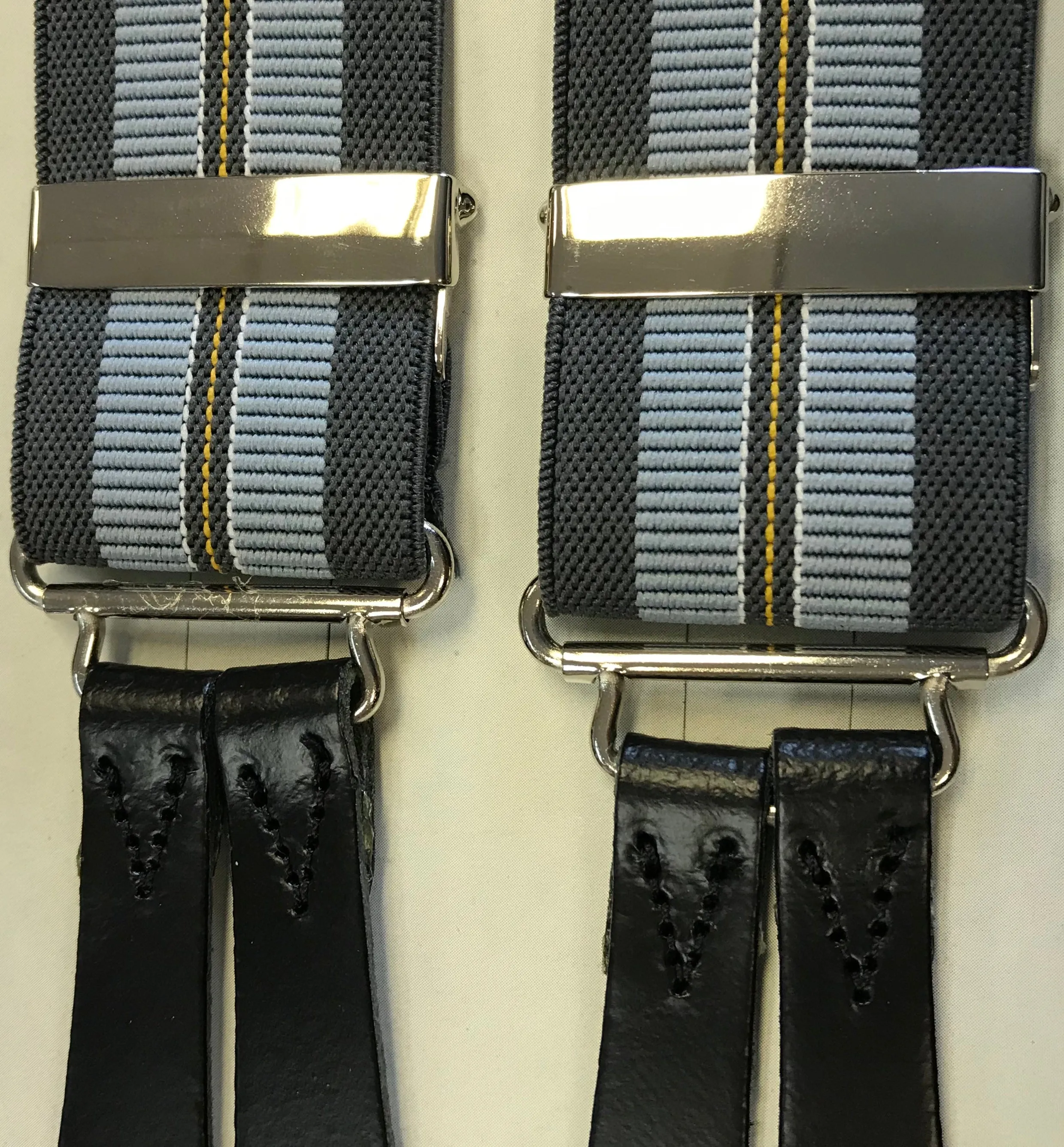 Button On Striped Braces