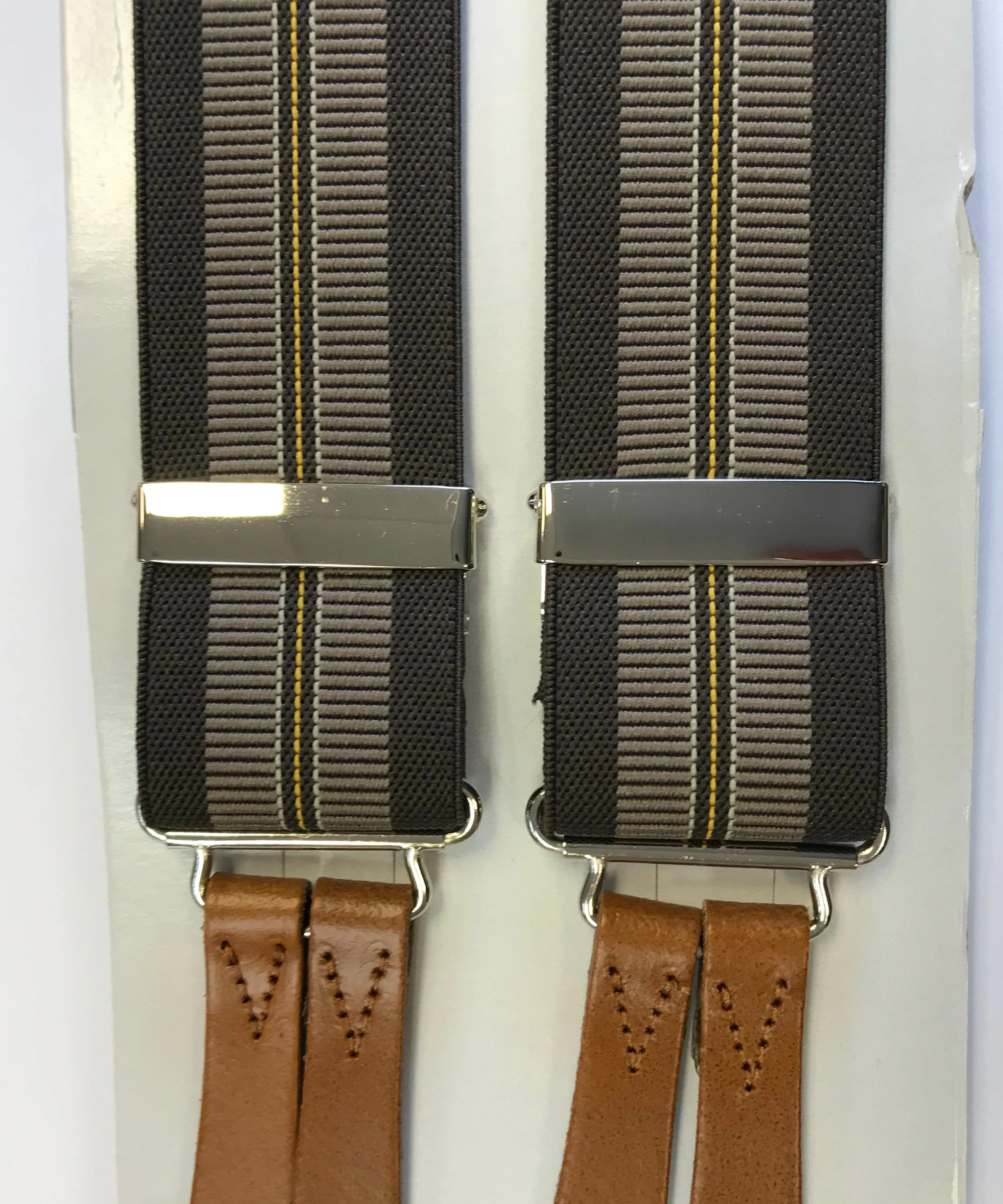 Button On Striped Braces