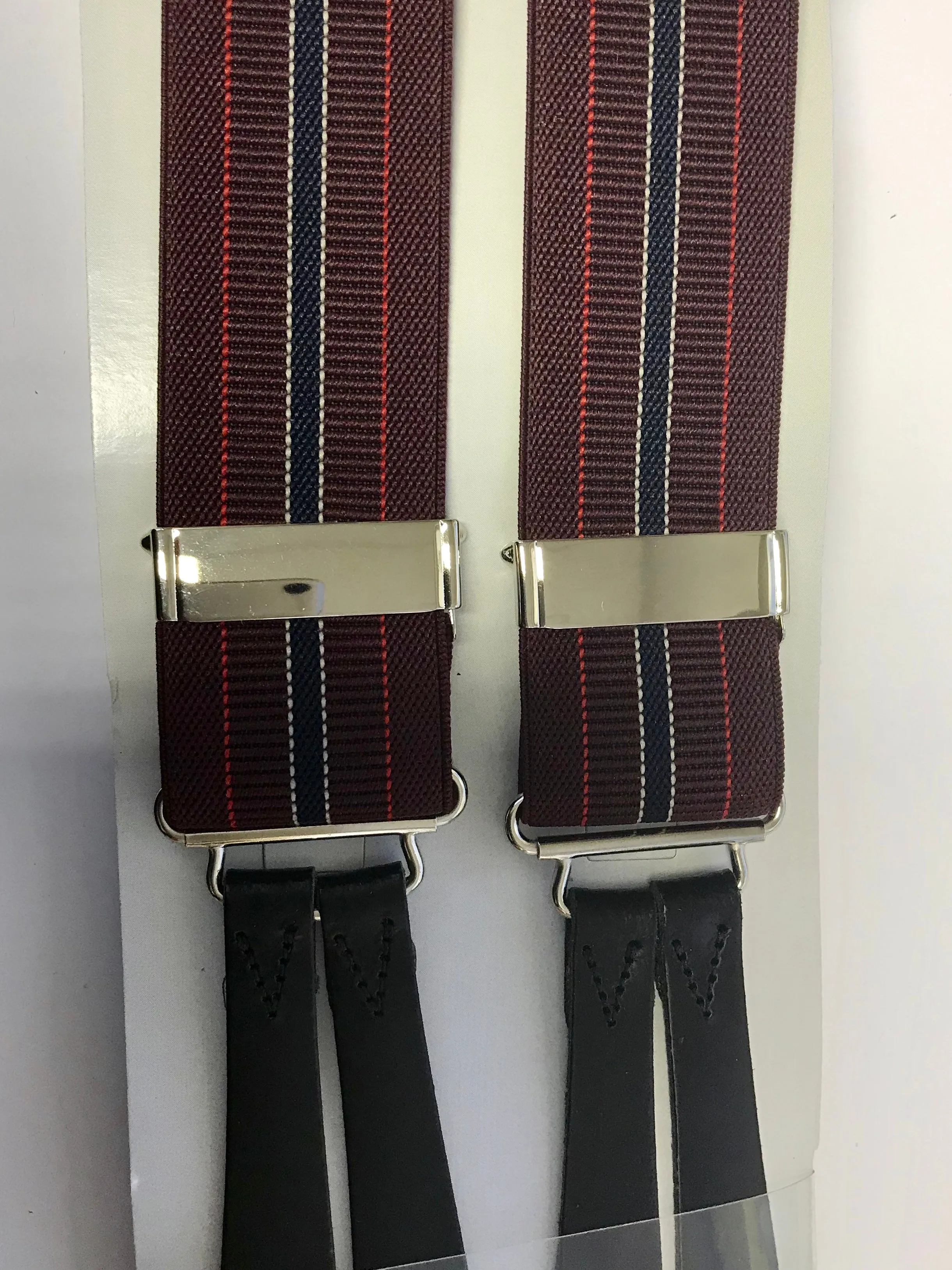 Button On Striped Braces
