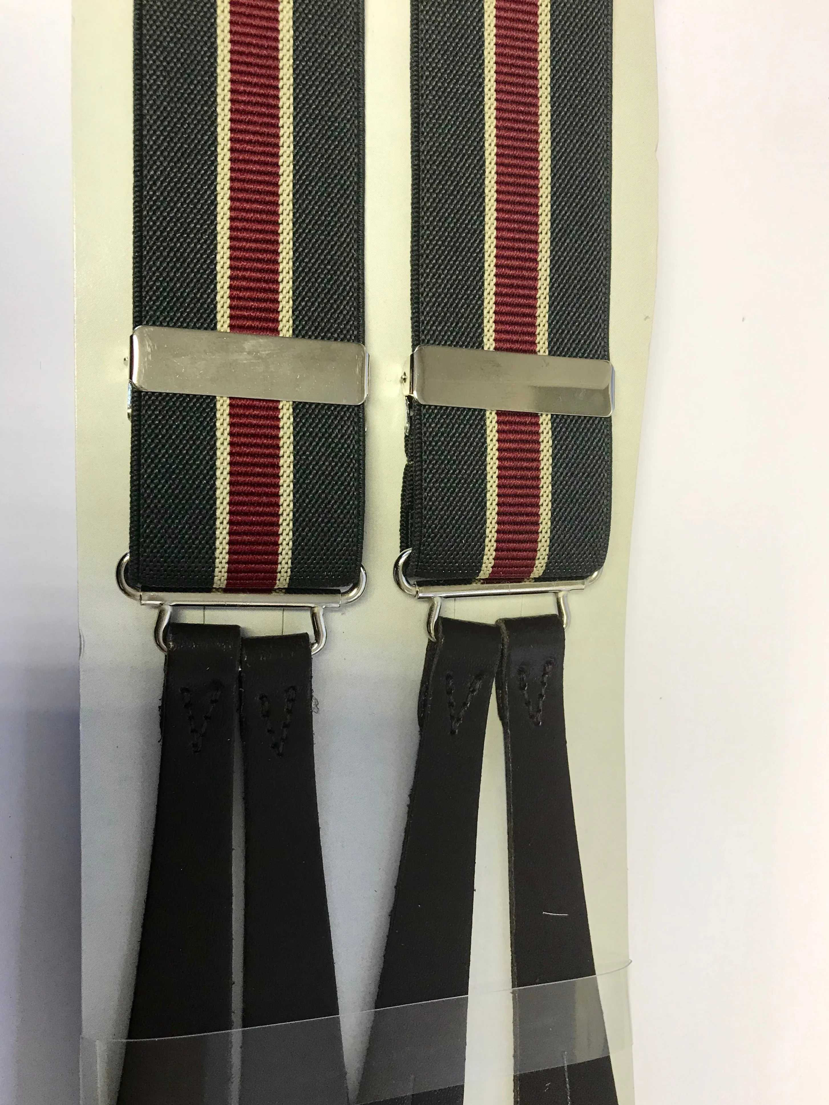 Button On Striped Braces