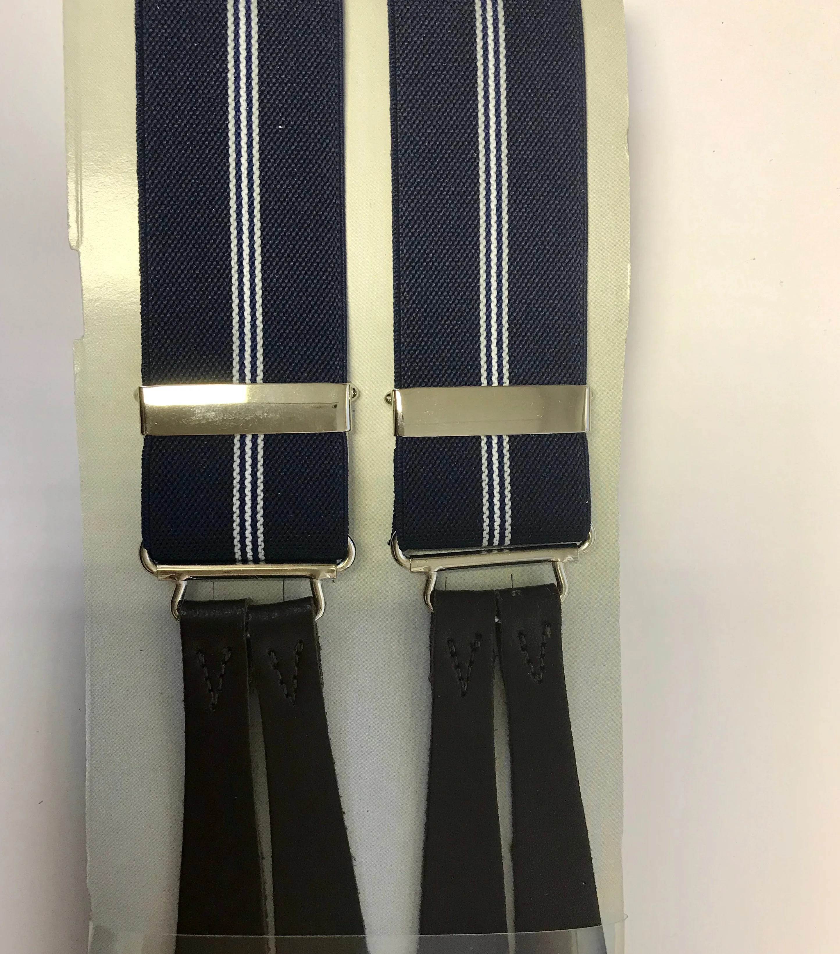 Button On Striped Braces
