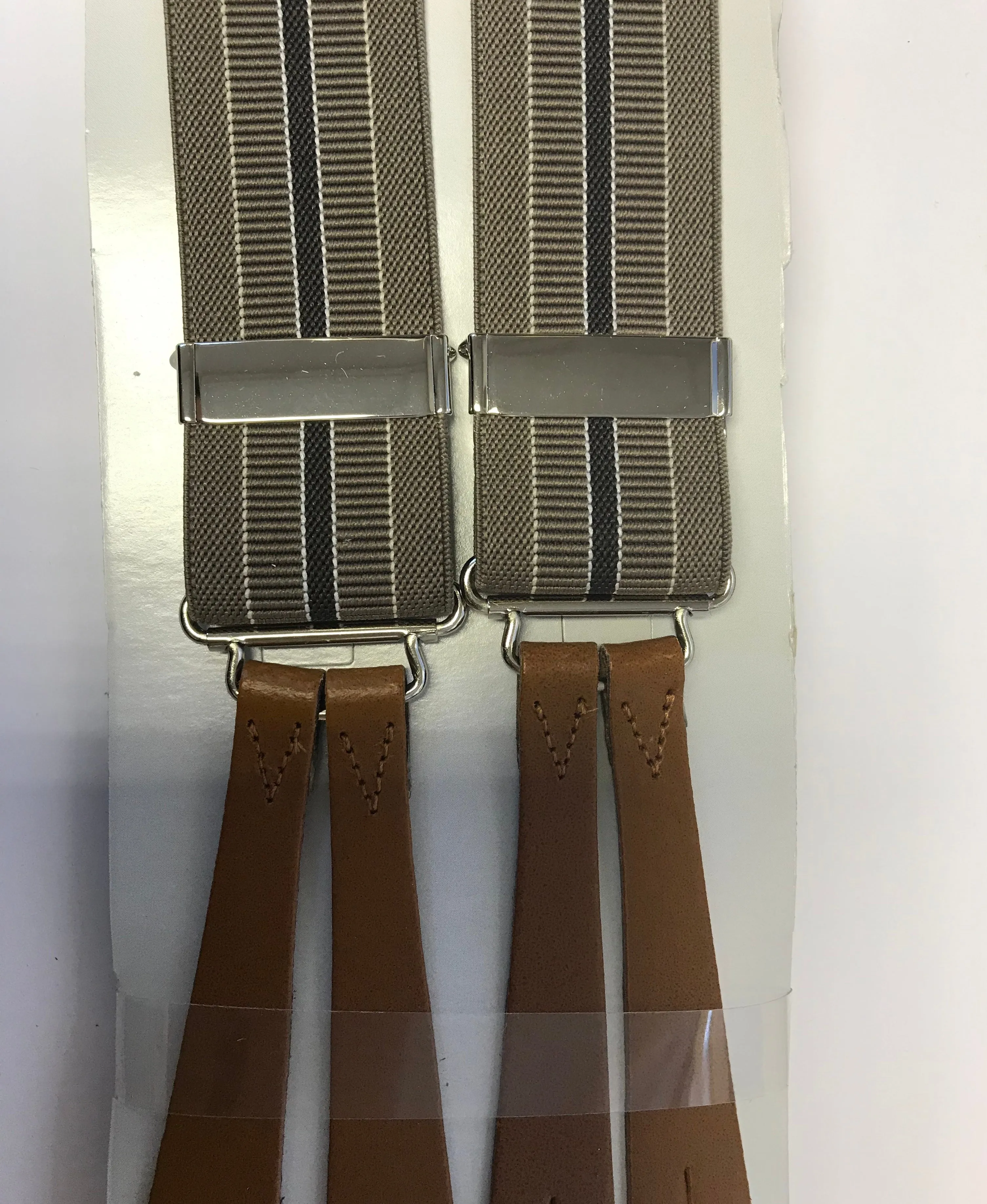 Button On Striped Braces