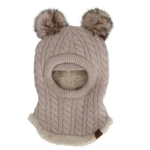 Calikids Knit Soft Touch Pompom Balaclava