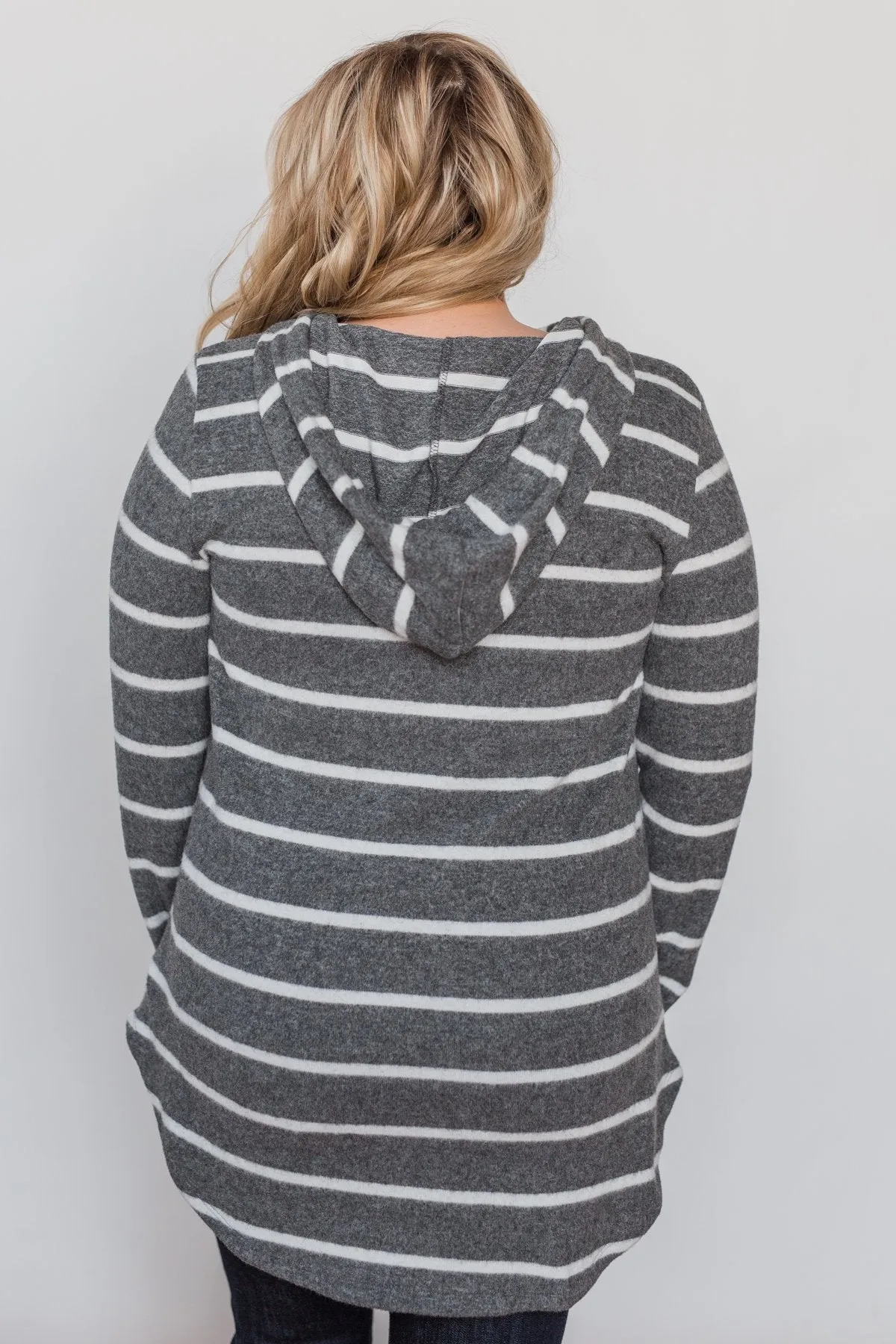 Can't Stop This Feeling Tunic Hoodie - Grey & White