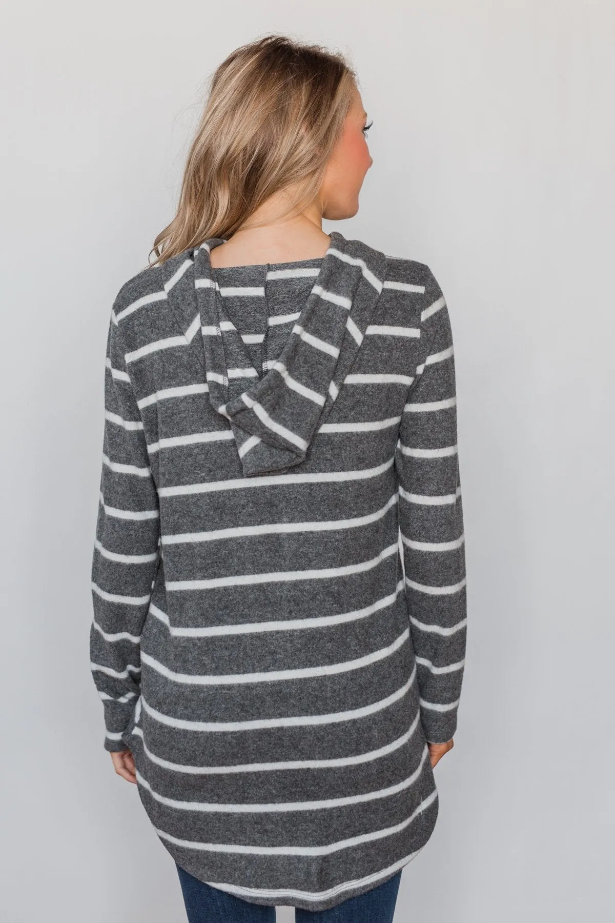 Can't Stop This Feeling Tunic Hoodie - Grey & White