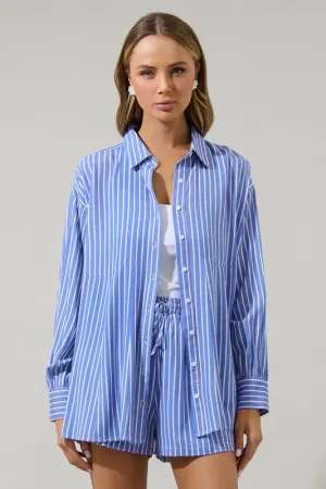 Carry On Striped Boyfriend Shirt