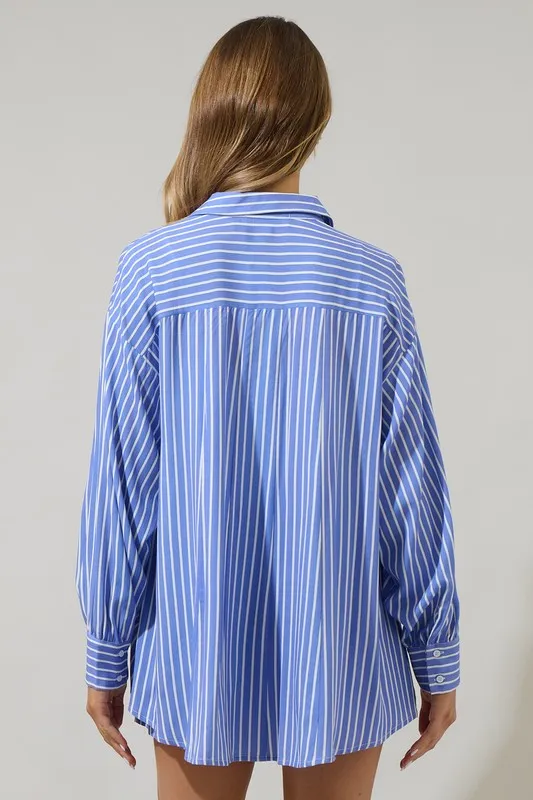 Carry On Striped Boyfriend Shirt