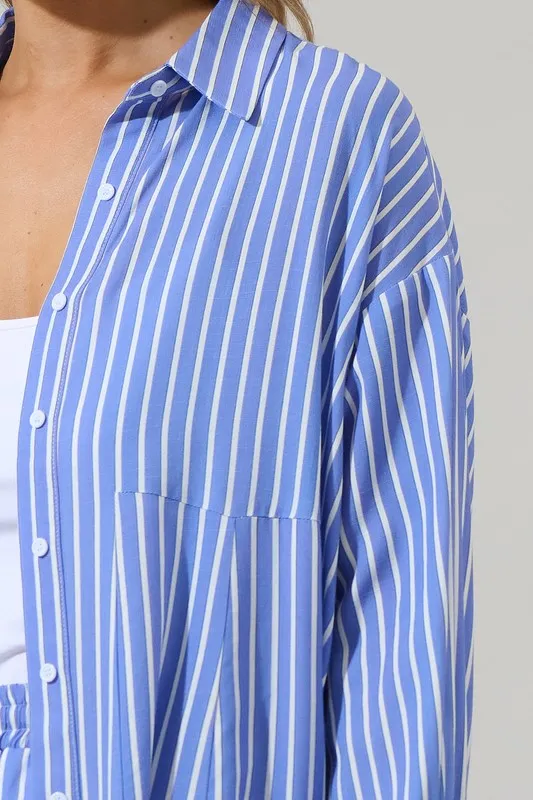 Carry On Striped Boyfriend Shirt