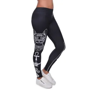 Cat Drawing Legging Slim Fit