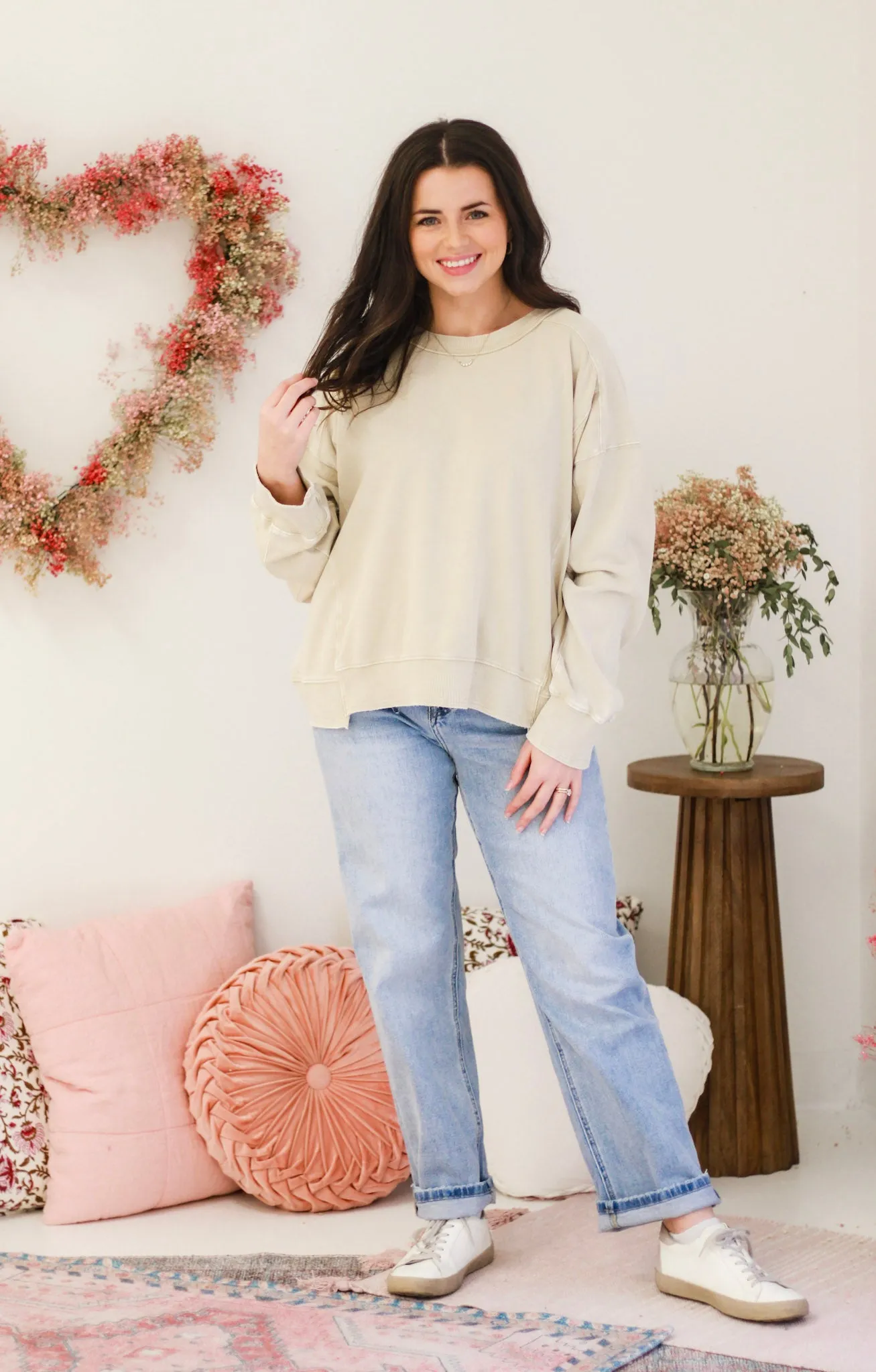 Catching Feelings Top in Cream