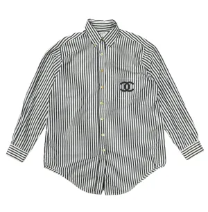 Chanel Black Striped Button Down