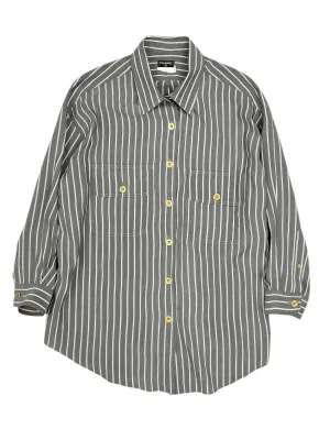 Chanel Black Striped Oversized Button Down