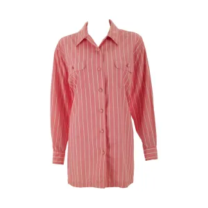 Chanel Pink Striped Button Down
