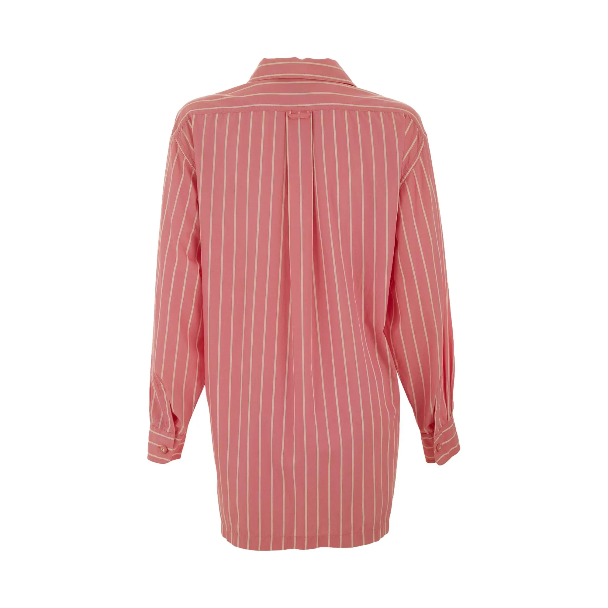 Chanel Pink Striped Button Down