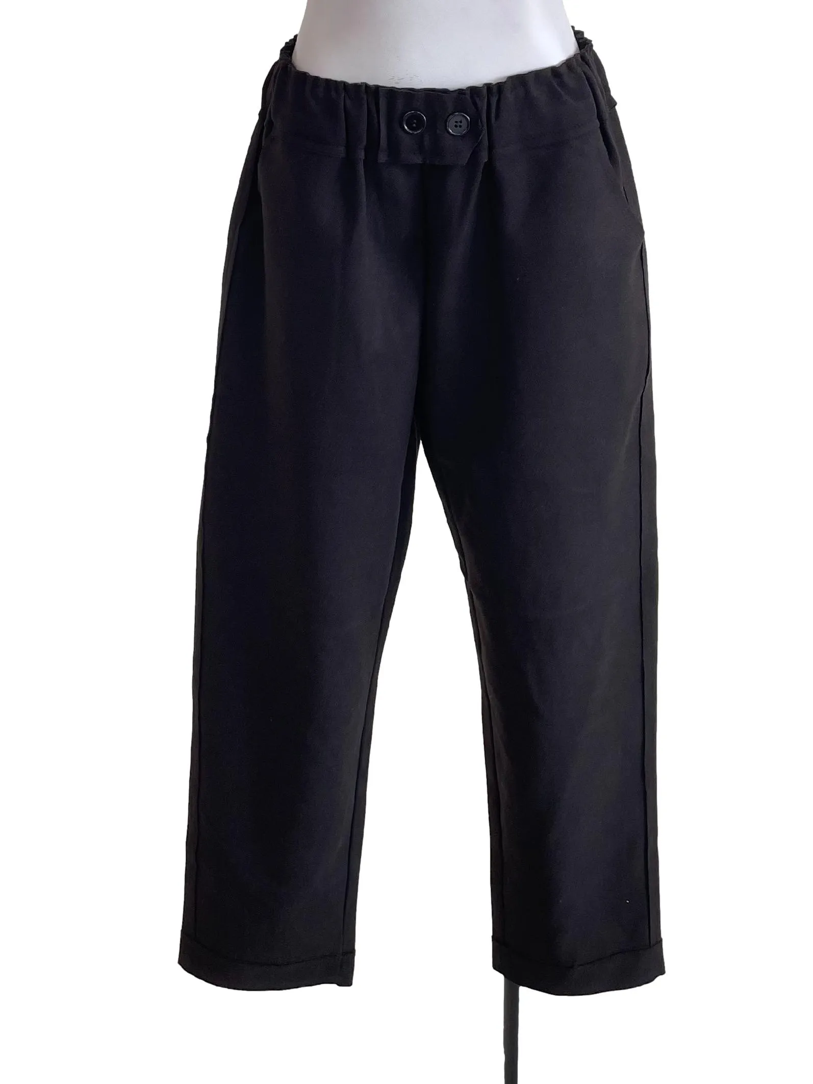 Charcoal Black Button Pants