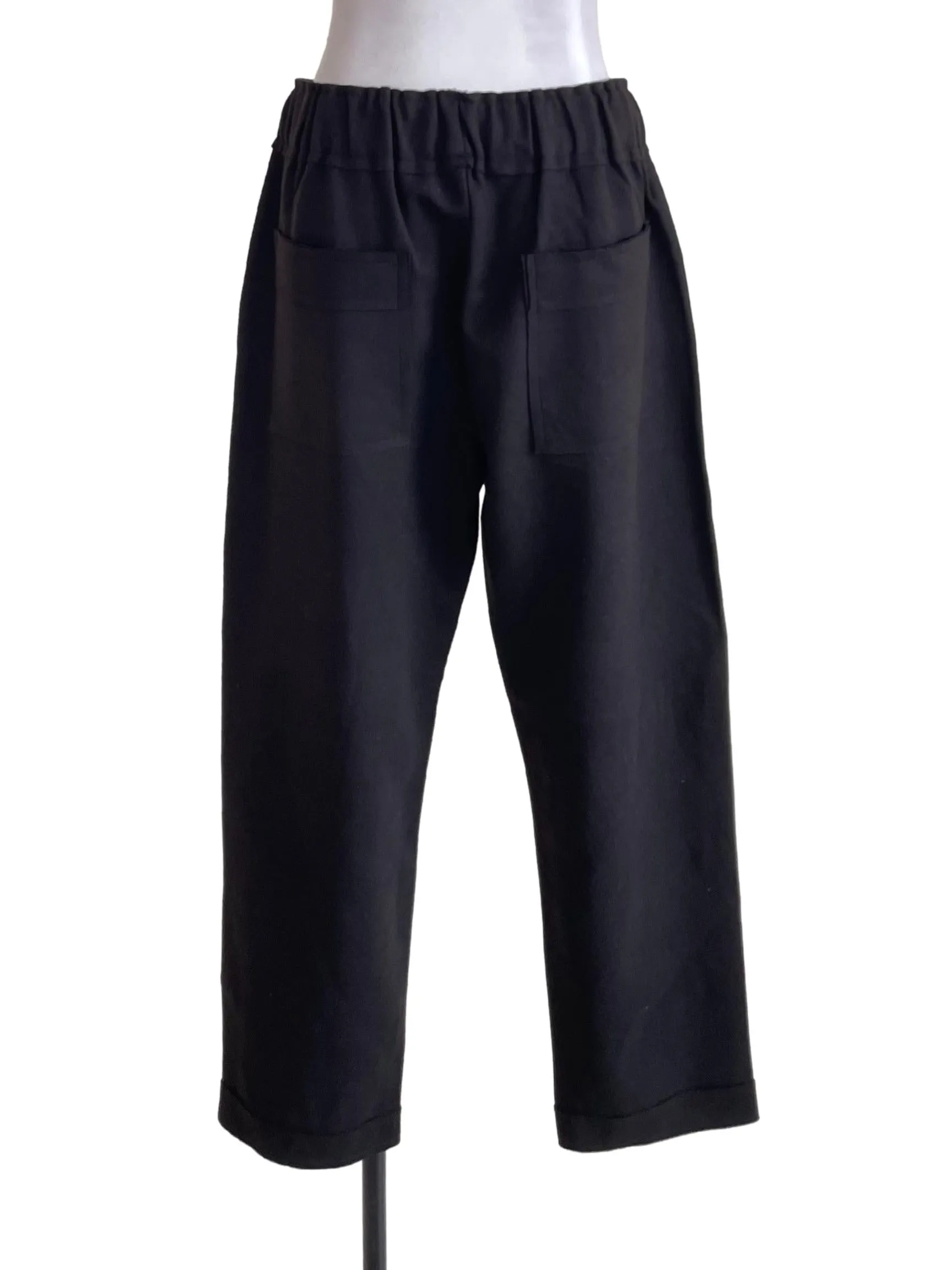 Charcoal Black Button Pants