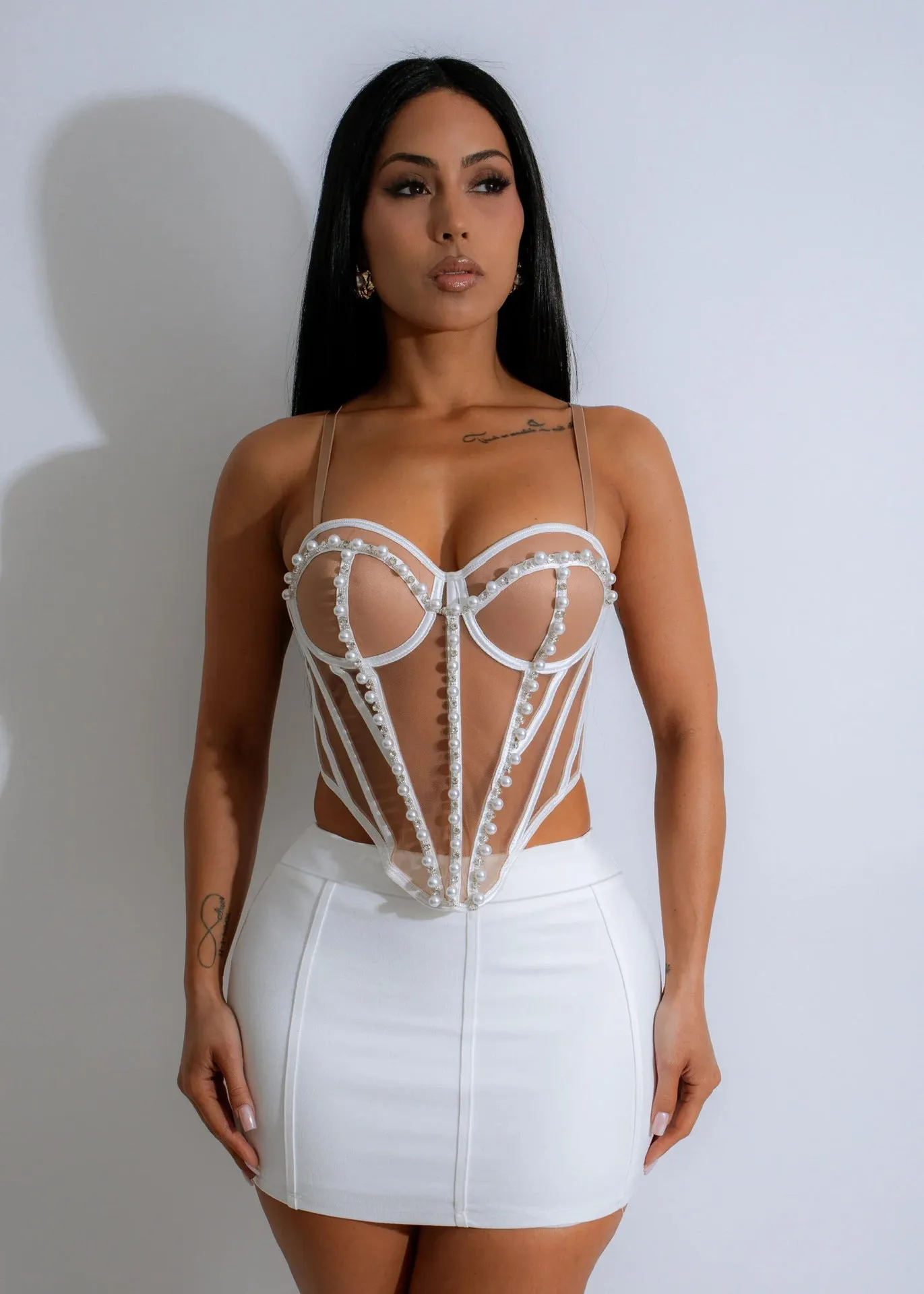Chic High-Waist Black Fitted Mini Skirt