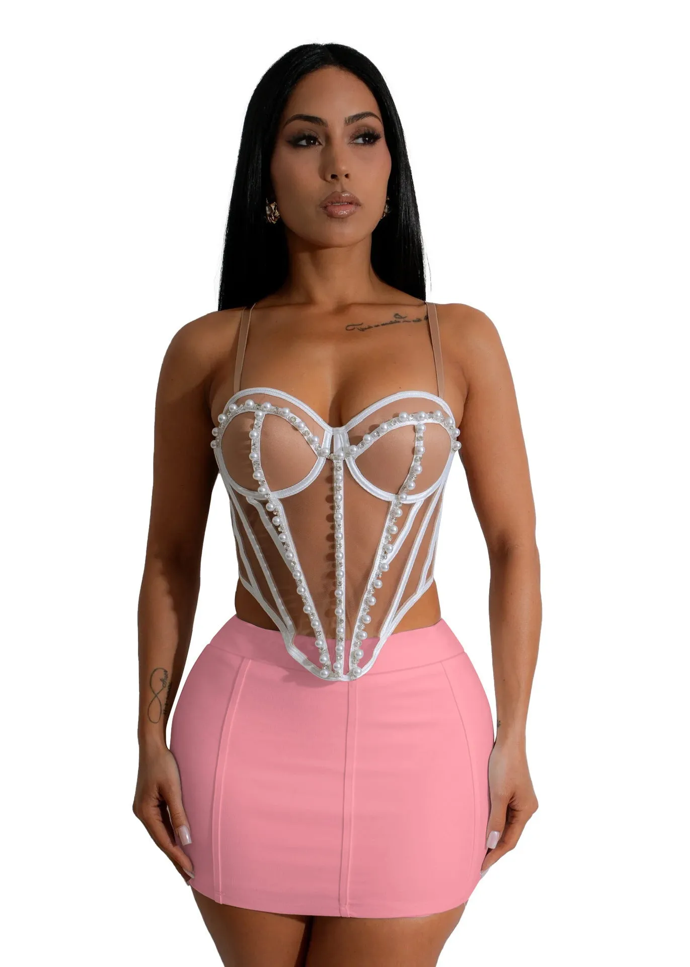 Chic High-Waist Black Fitted Mini Skirt