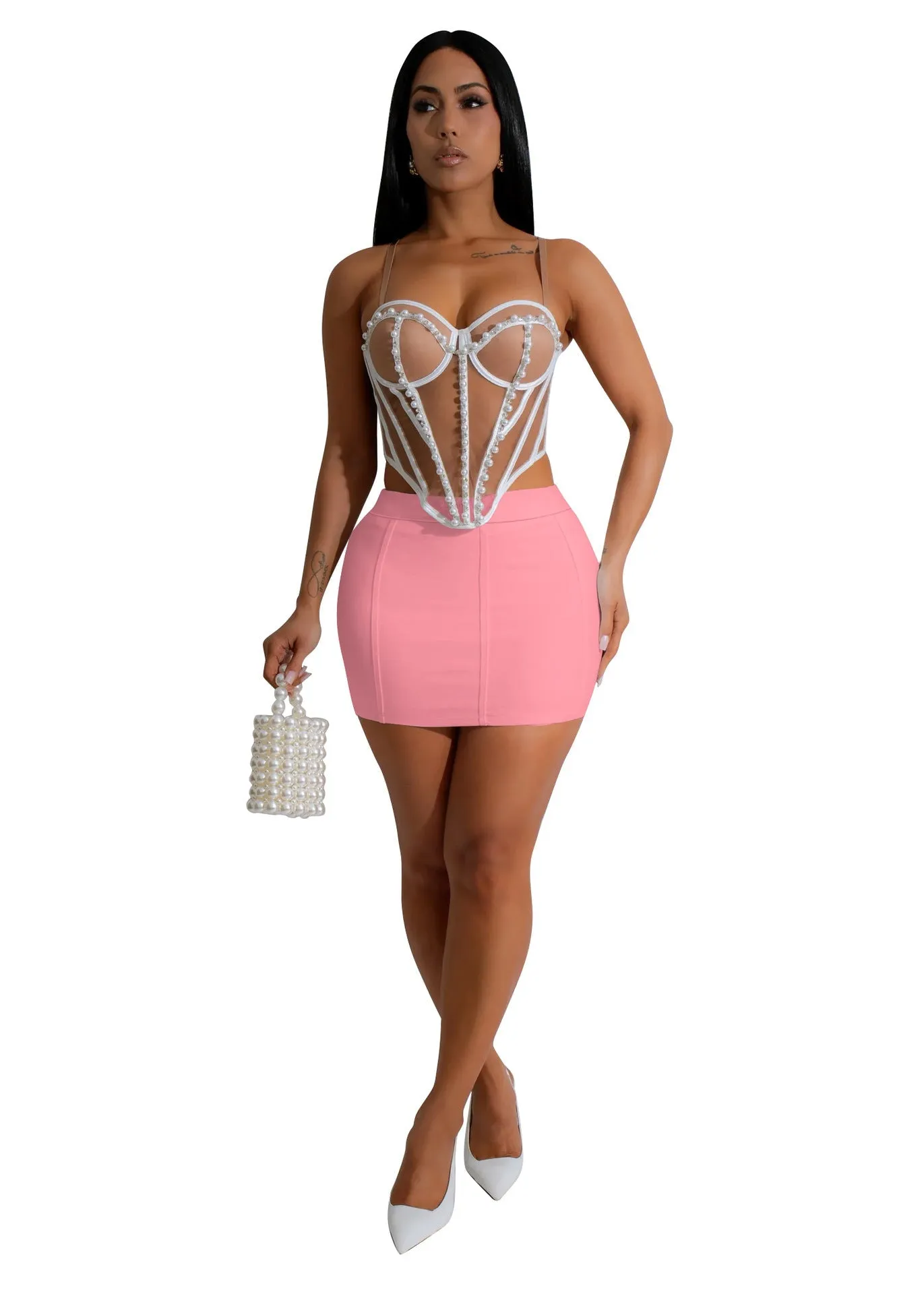 Chic High-Waist Black Fitted Mini Skirt