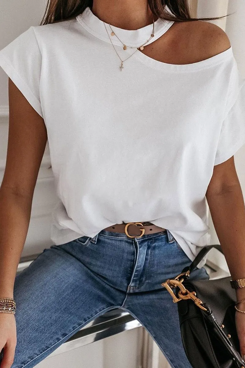 Chicindress Hollow-out Black T-shirt