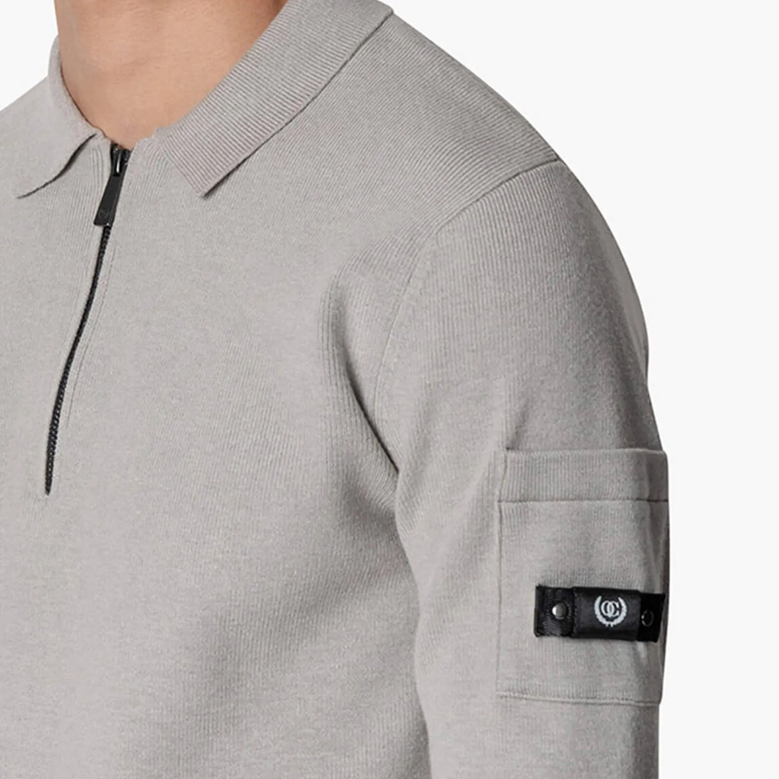 CHIEF KNITTED POLO | GREY MELEE