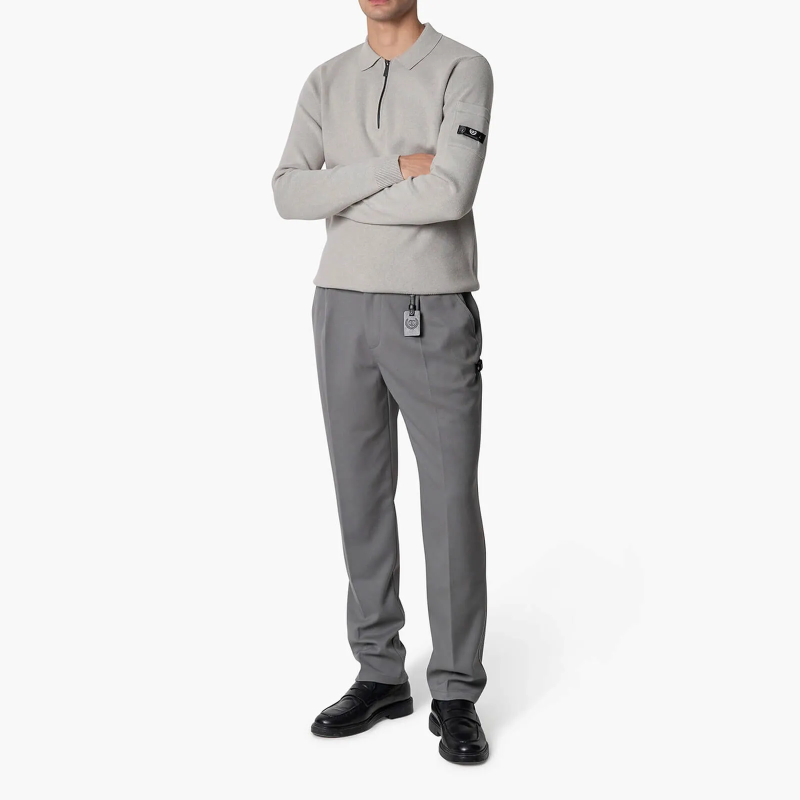 CHIEF KNITTED POLO | GREY MELEE