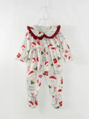 Christmas Santa Ruffle Baby Girl Romper