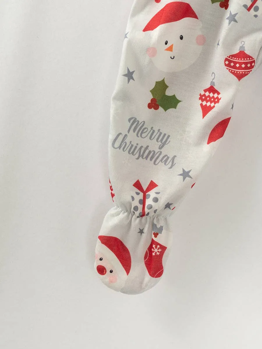 Christmas Santa Ruffle Baby Girl Romper