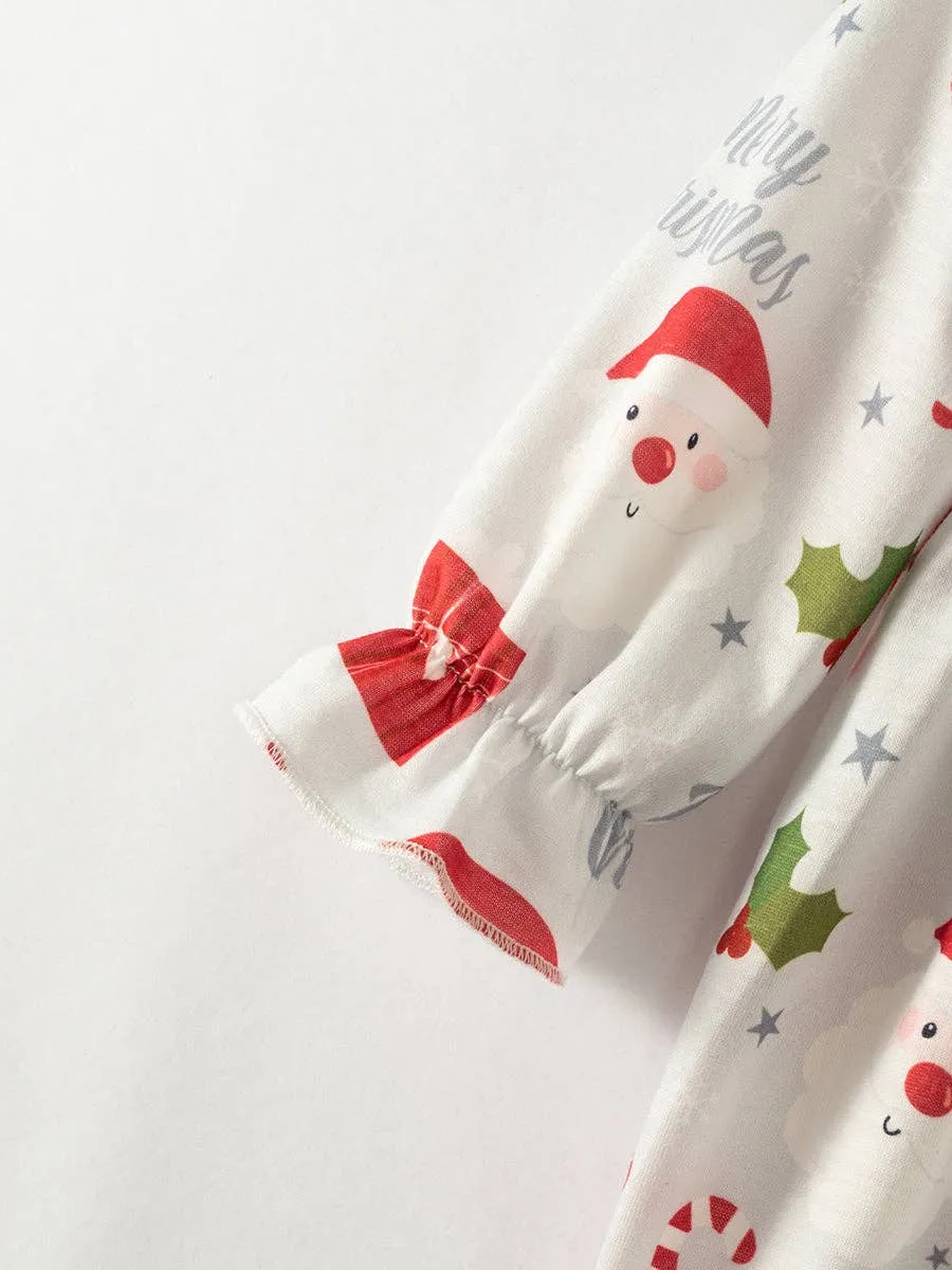 Christmas Santa Ruffle Baby Girl Romper