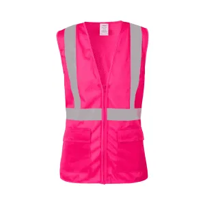 Class 2 Pink Women's Style Class 2 Safety Vest with Zipper