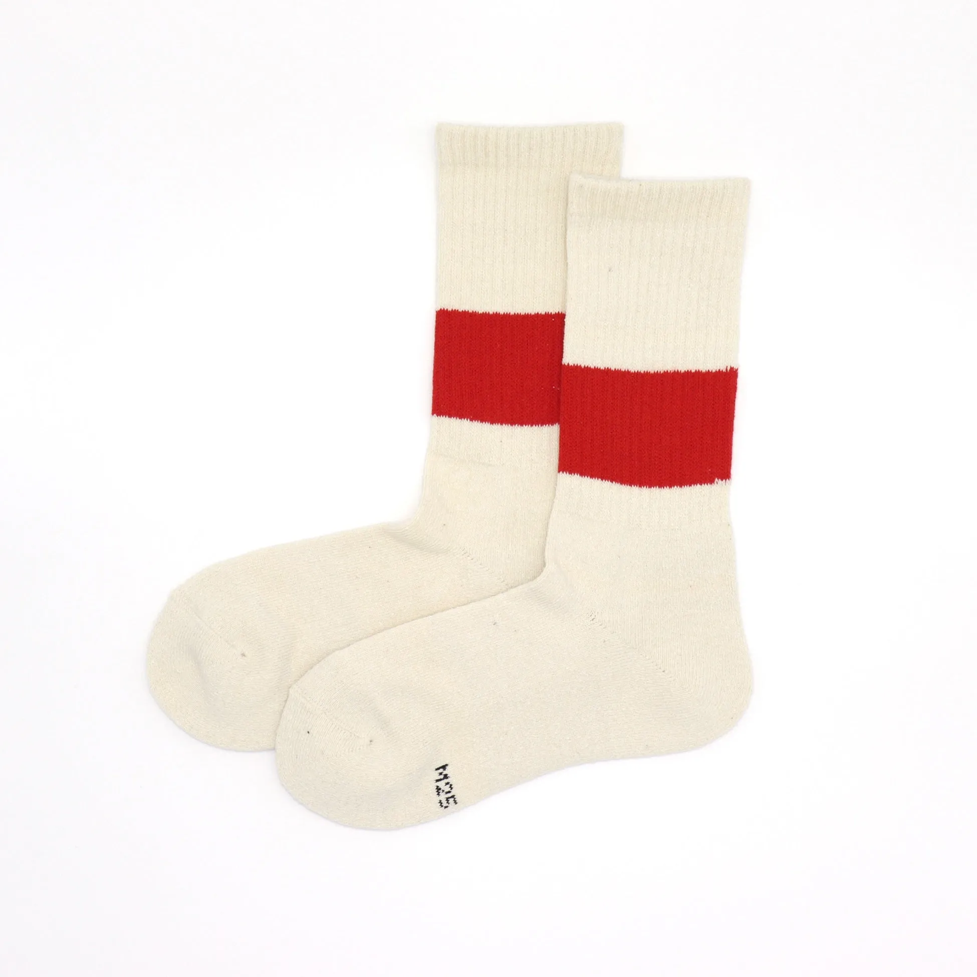 Classic Crew Socks - Eco Silk Noil and Organic Cotton - Scarlet