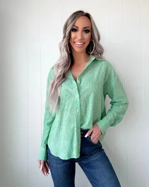 Classic Edge Striped Button-Up - Green