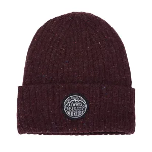 Coal The Oaks Speckle Ribbed Knit Cuff Beanie - Maroon