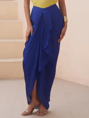 Cobalt Blue Marseille Draped Skirt