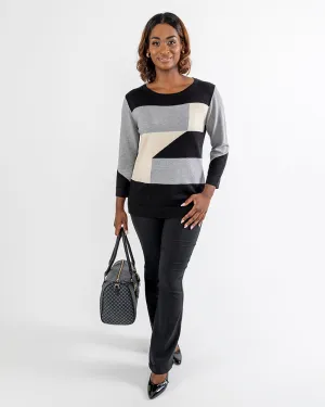 Colour Block Knit Top