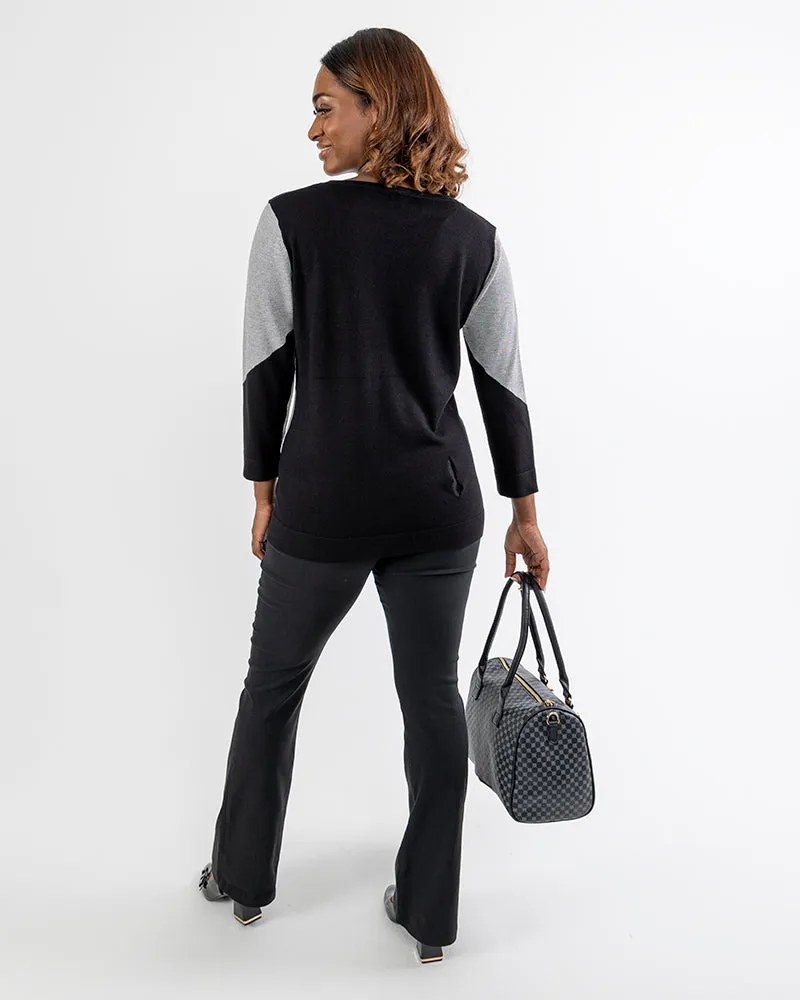 Colour Block Knit Top