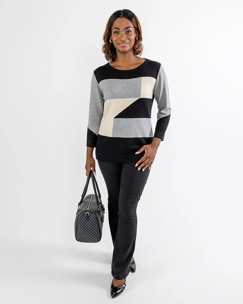 Colour Block Knit Top