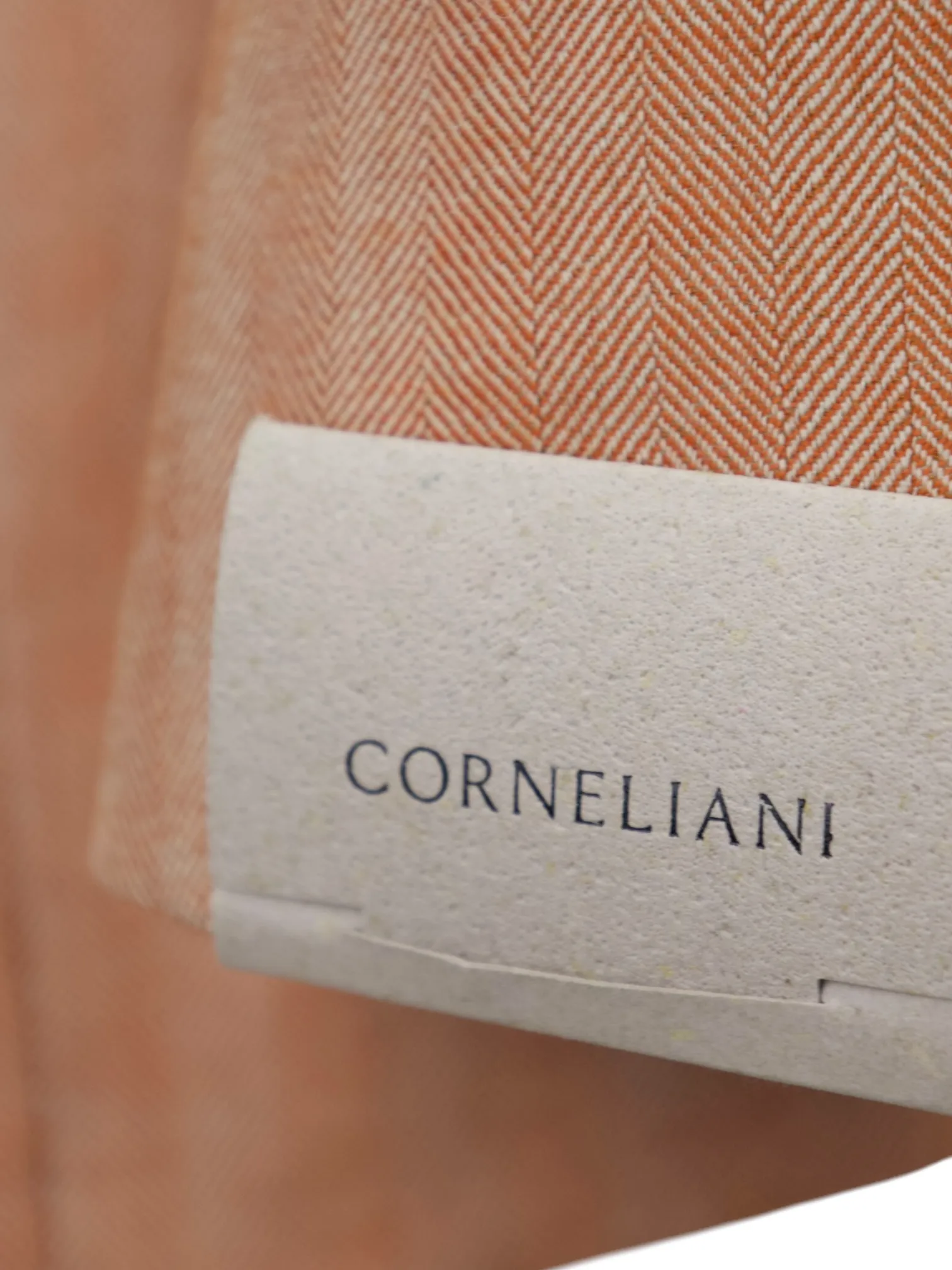 Corneliani Soft Orange Cashmere & Silk Herringbone Jacket