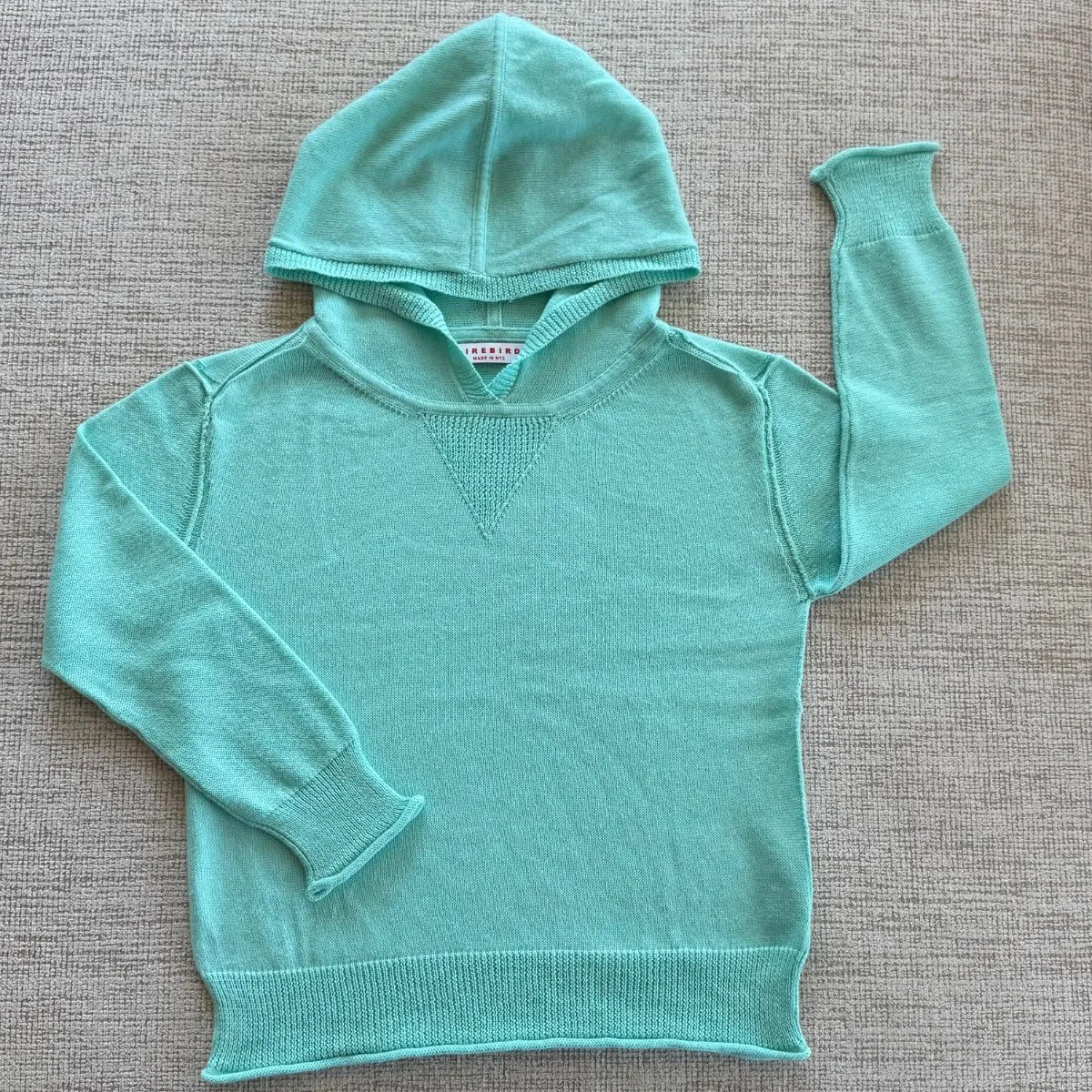 Cotton Cashmere Hoodie Sweater (Sea Glass Blue)