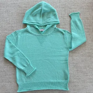 Cotton Cashmere Hoodie Sweater (Sea Glass Blue)