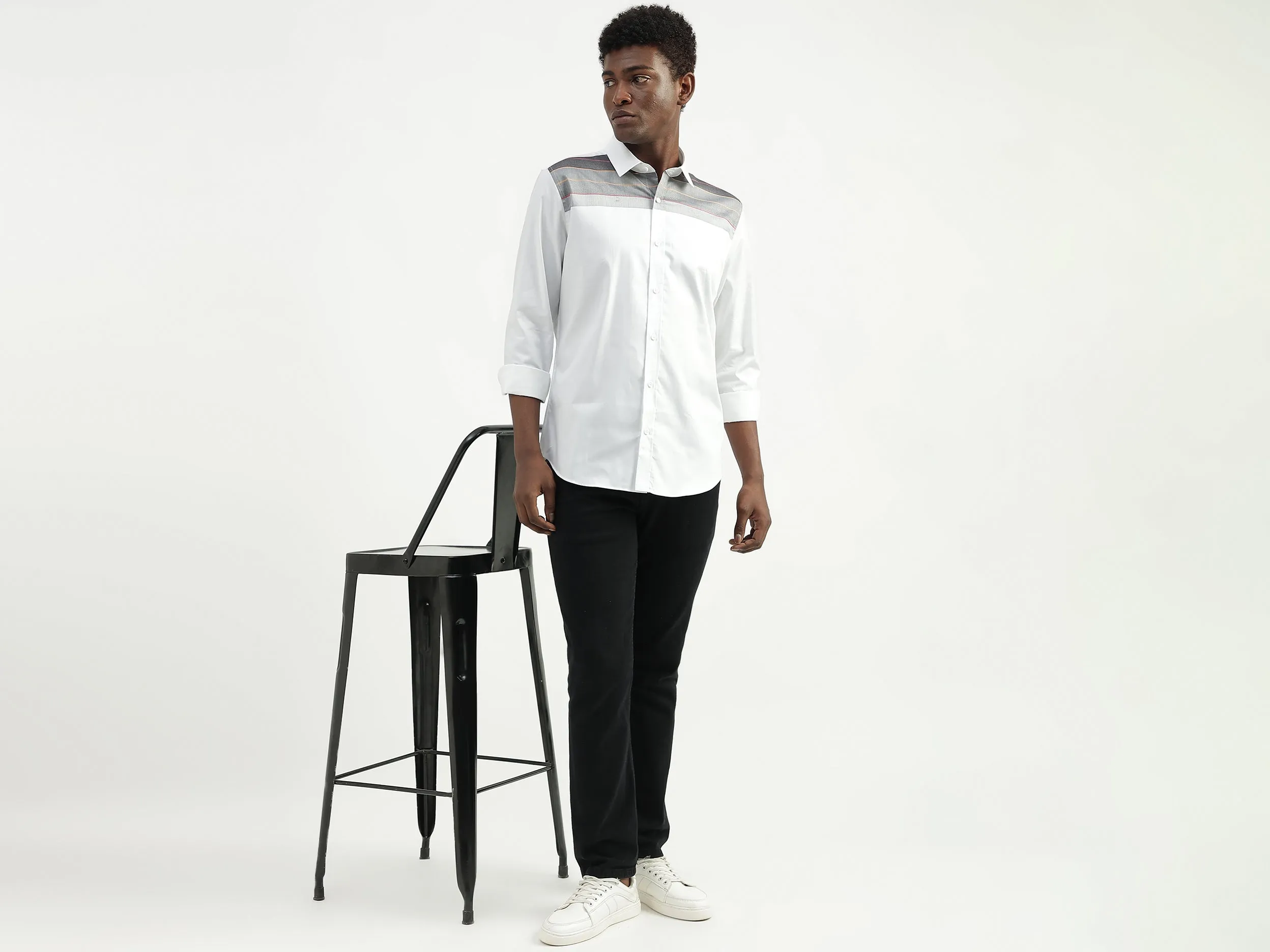 Cotton Striped Spread Collar Mens Shirts