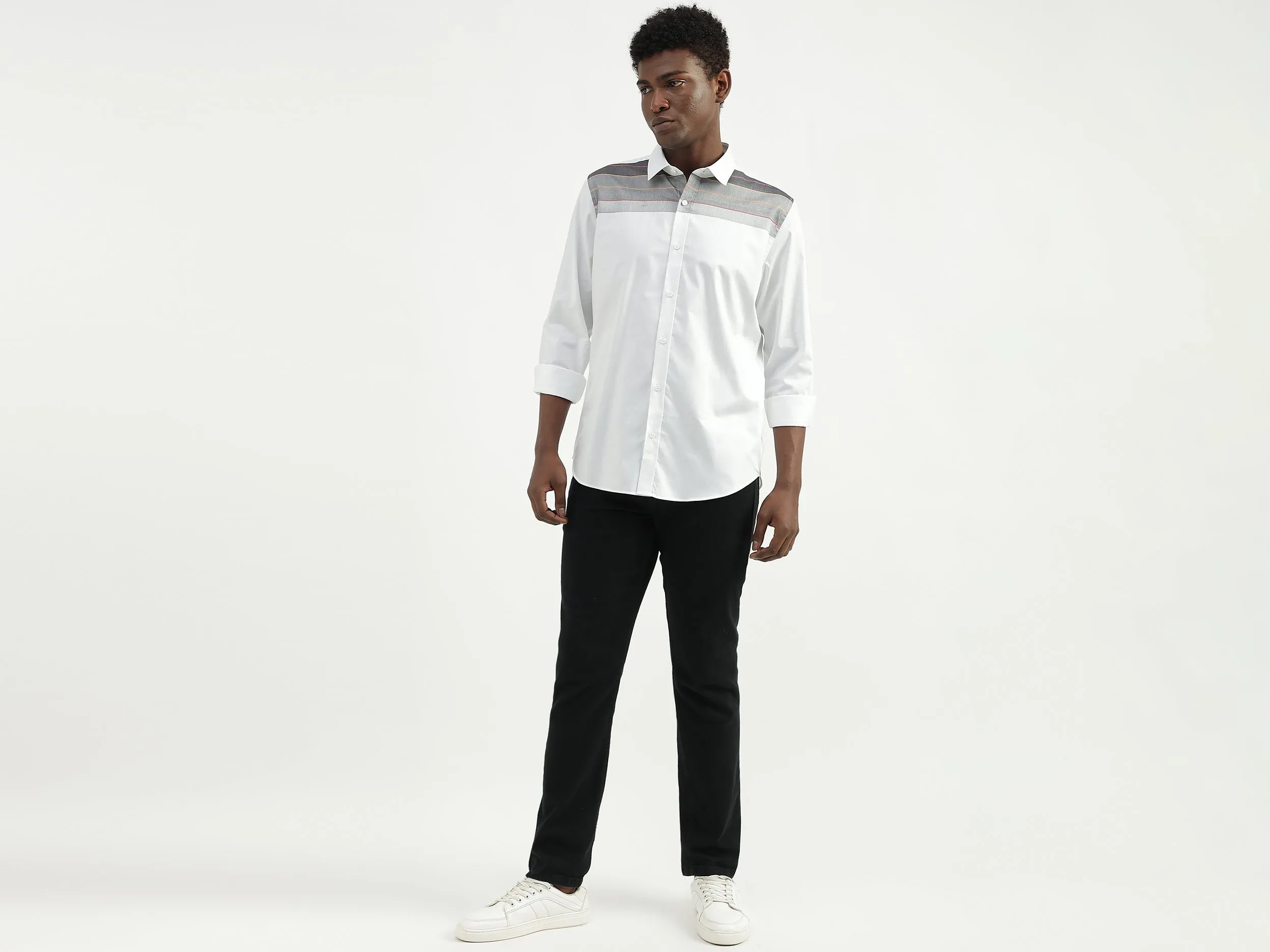 Cotton Striped Spread Collar Mens Shirts