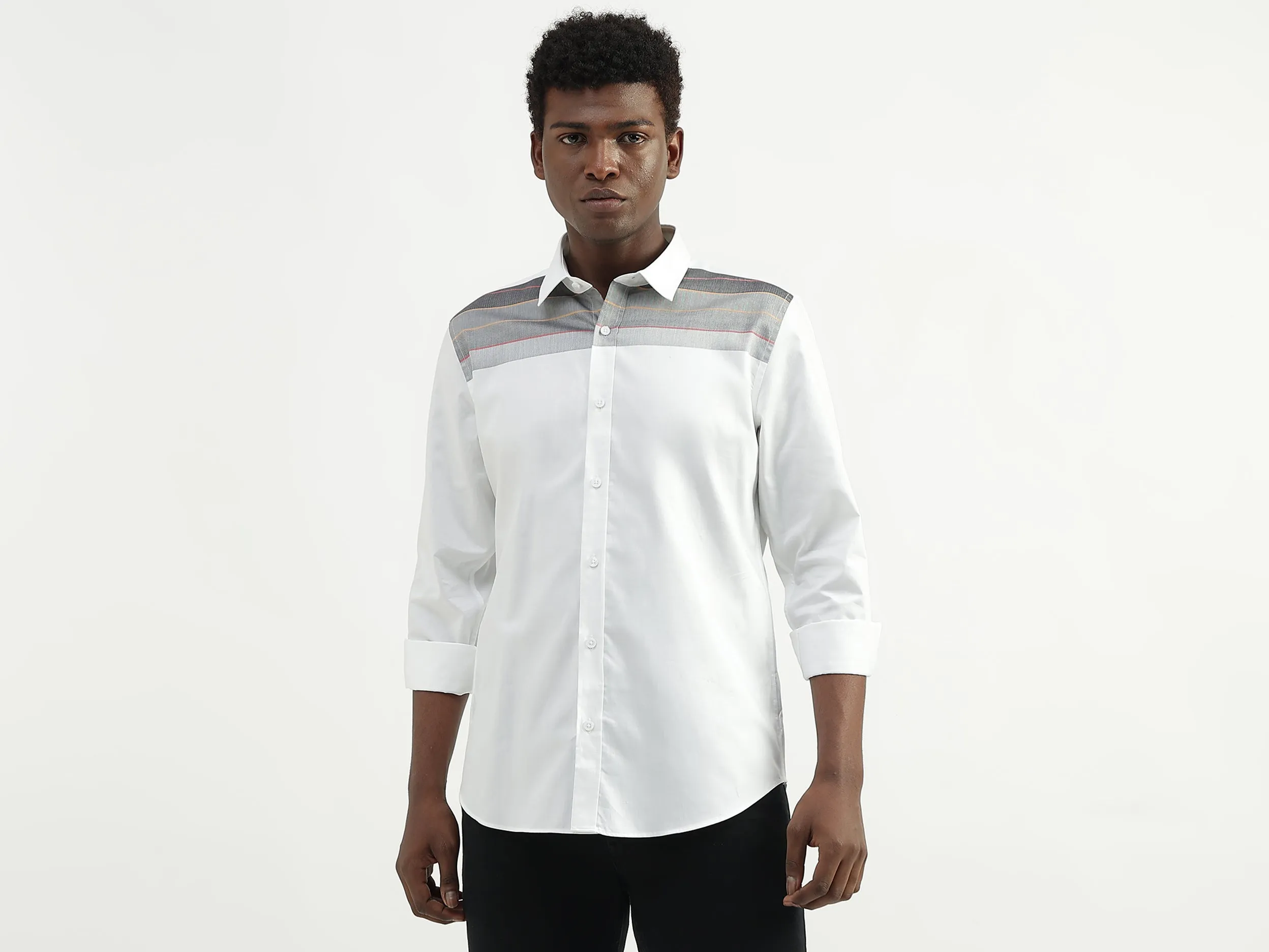 Cotton Striped Spread Collar Mens Shirts