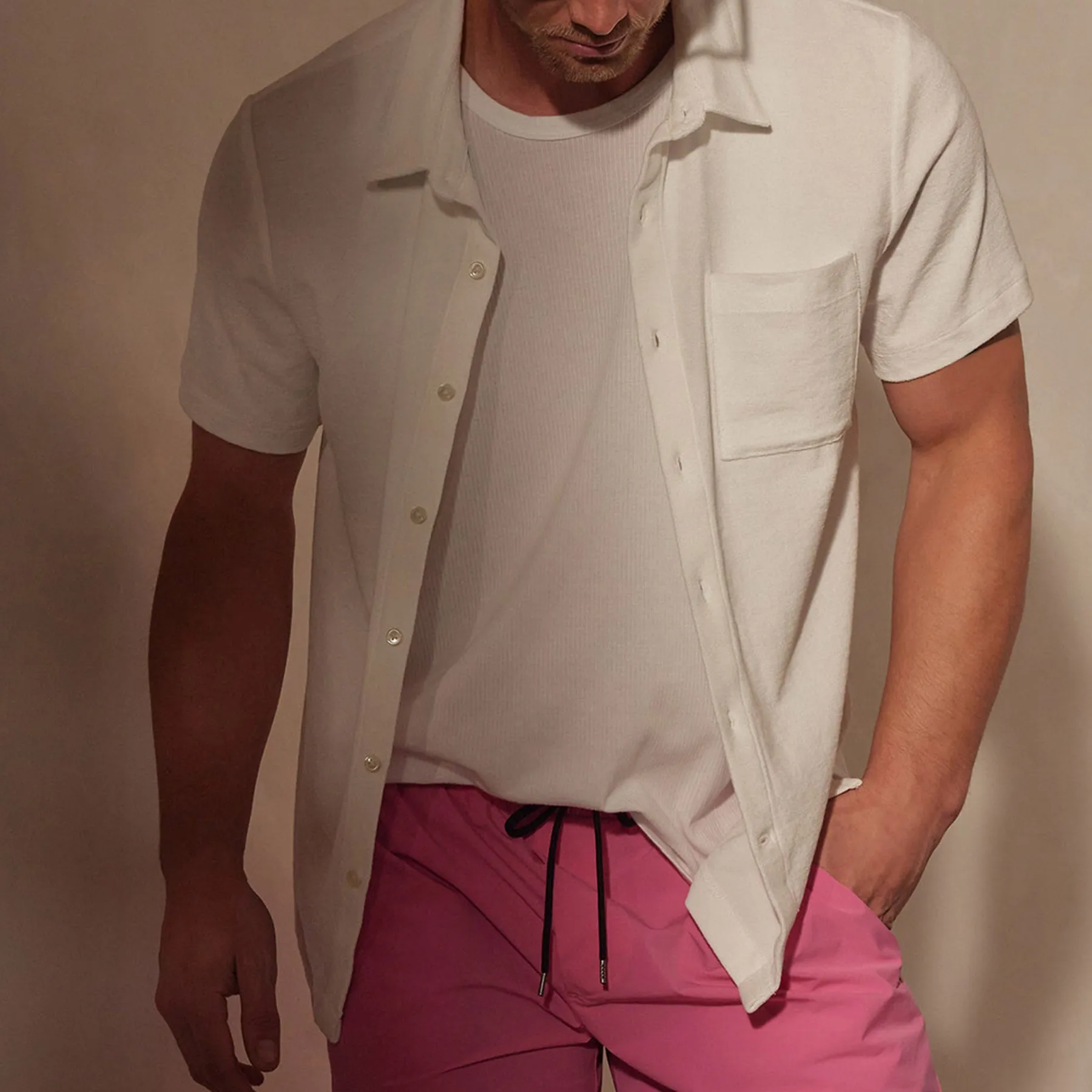 Cotton Terry Short Sleeve - White
